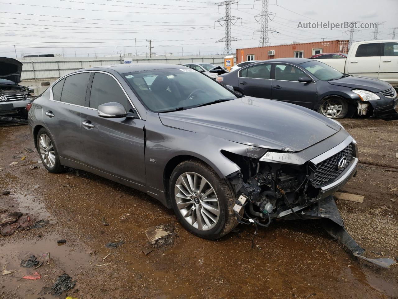 2018 Infiniti Q50 Luxe Gray vin: JN1EV7AR3JM442376