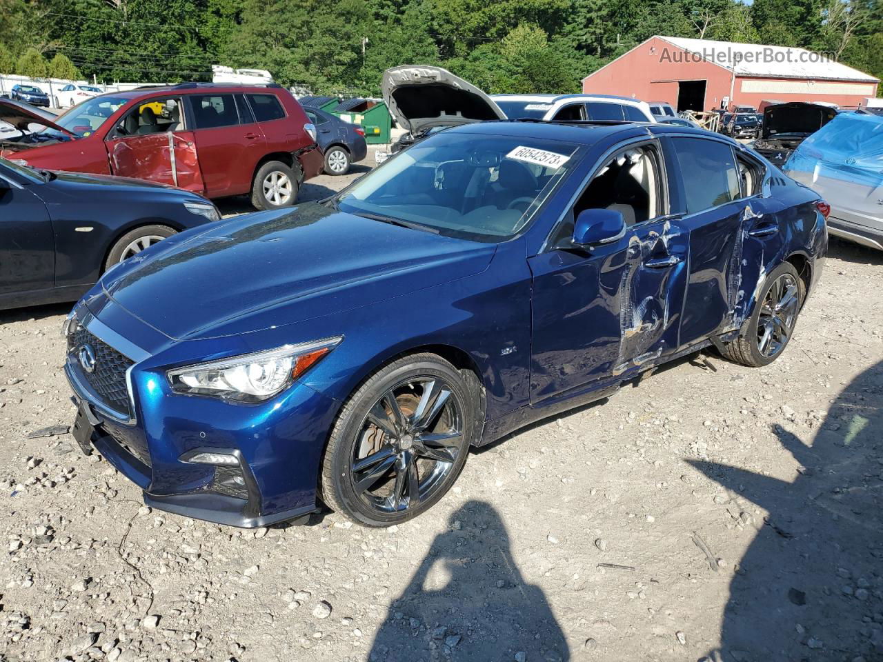 2019 Infiniti Q50 Luxe Blue vin: JN1EV7AR3KM592201