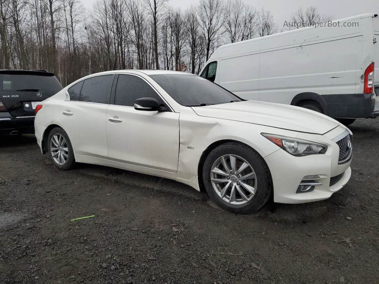 2016 Infiniti Q50 Premium White vin: JN1EV7AR4GM341324