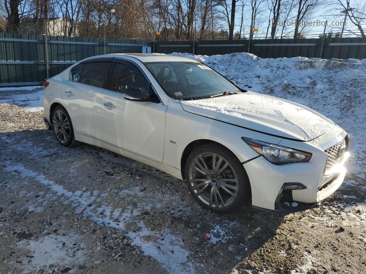 2018 Infiniti Q50 Luxe White vin: JN1EV7AR4JM432603