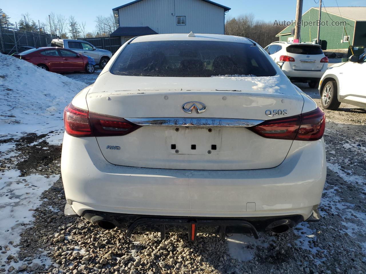 2018 Infiniti Q50 Luxe White vin: JN1EV7AR4JM432603