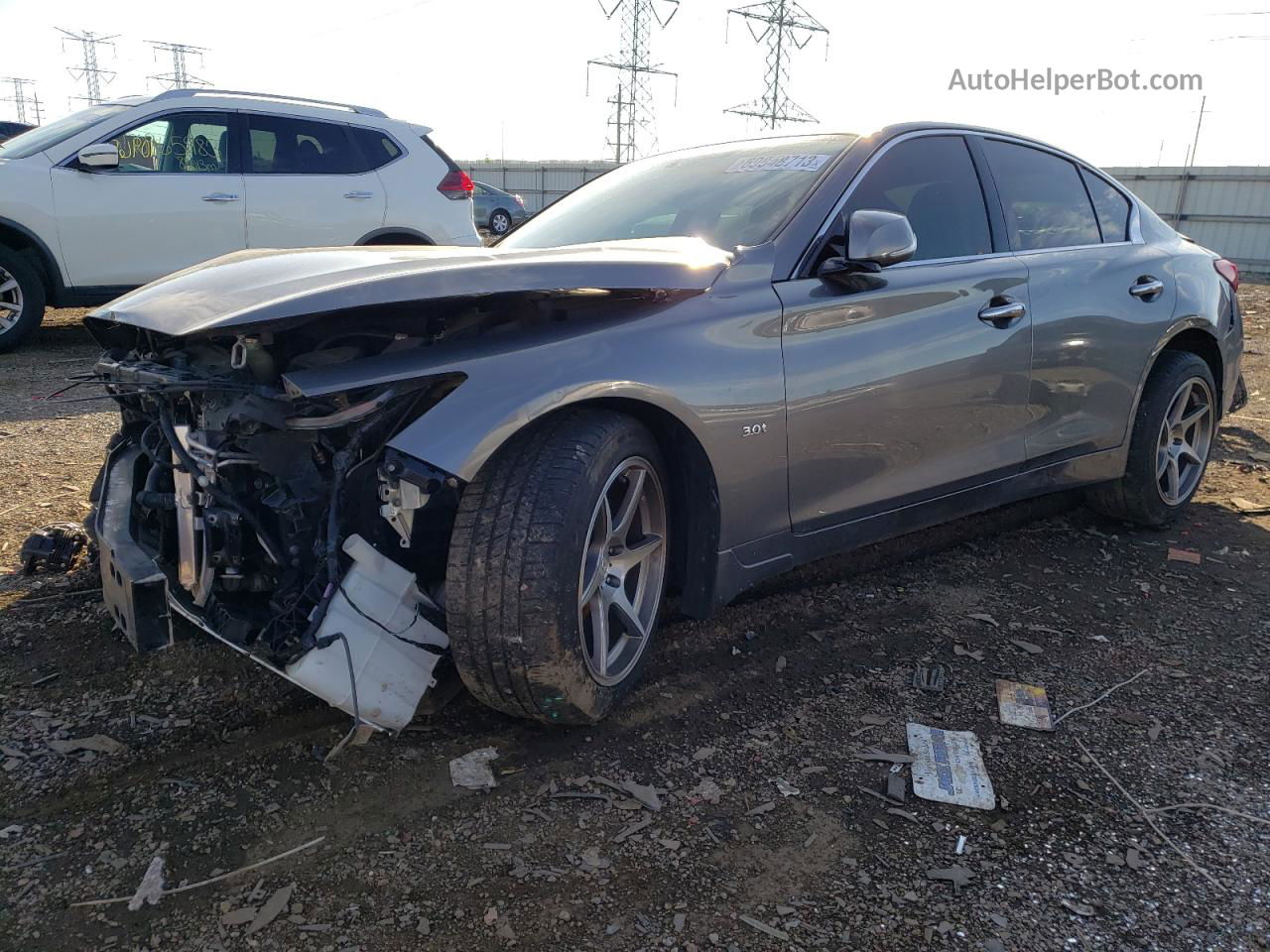 2018 Infiniti Q50 Luxe Серый vin: JN1EV7AR4JM438420