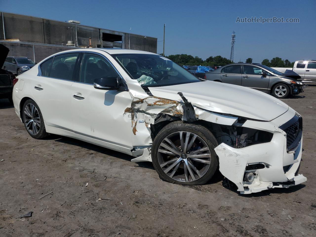 2018 Infiniti Q50 Luxe Белый vin: JN1EV7AR4JM439681