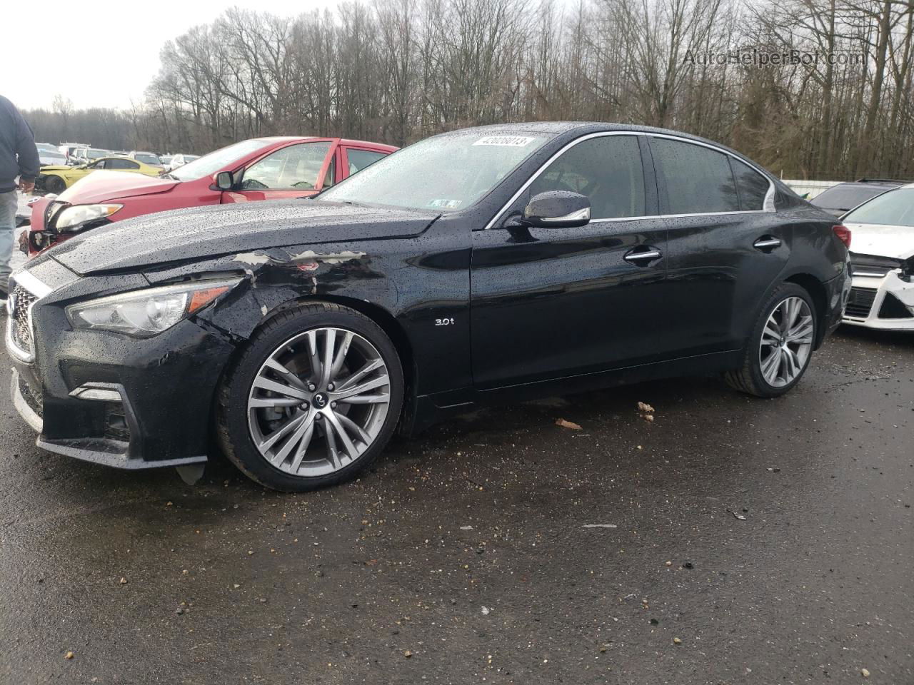 2018 Infiniti Q50 Luxe Черный vin: JN1EV7AR4JM440068