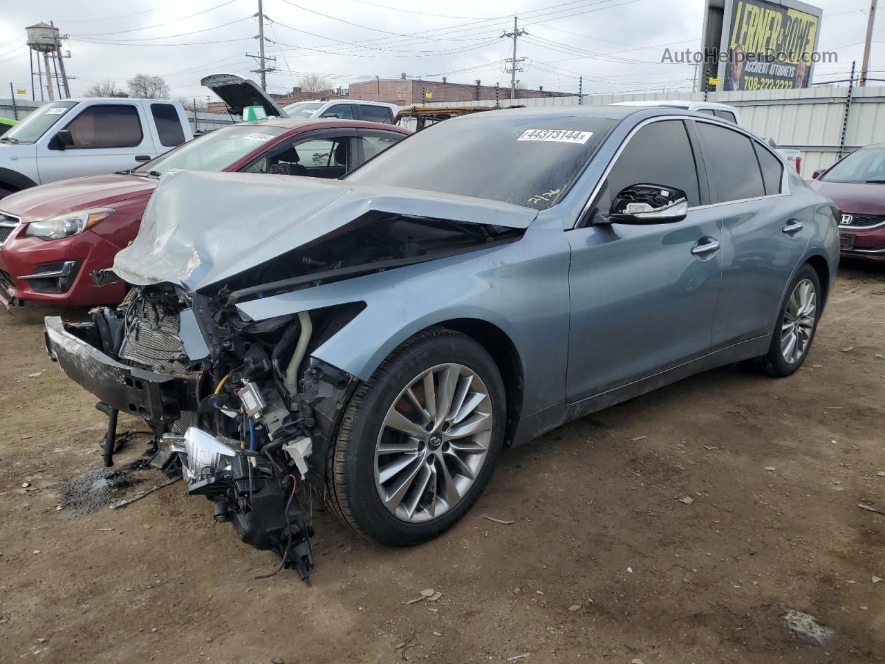 2018 Infiniti Q50 Luxe Blue vin: JN1EV7AR4JM443424