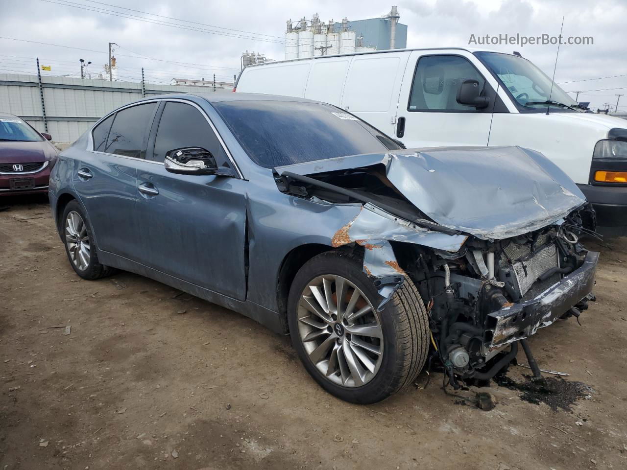 2018 Infiniti Q50 Luxe Blue vin: JN1EV7AR4JM443424