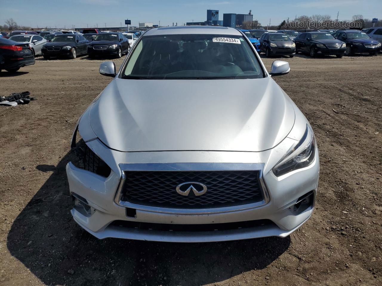 2018 Infiniti Q50 Luxe Серебряный vin: JN1EV7AR4JM611496