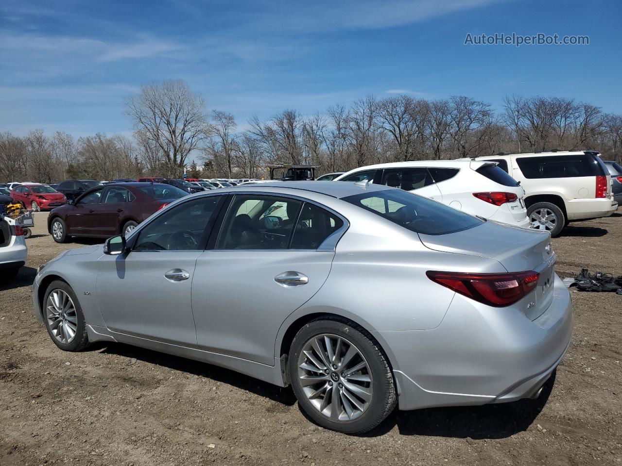 2018 Infiniti Q50 Luxe Silver vin: JN1EV7AR4JM611496