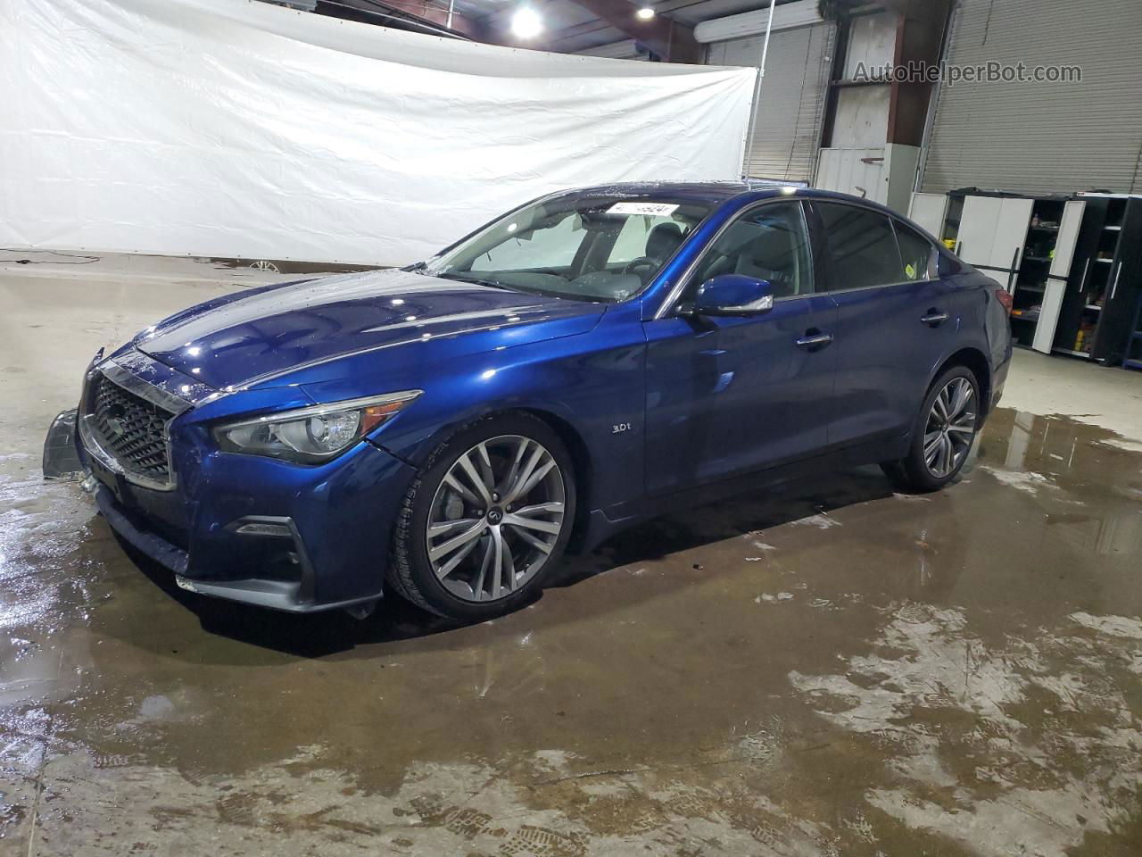 2019 Infiniti Q50 Luxe Blue vin: JN1EV7AR4KM551382