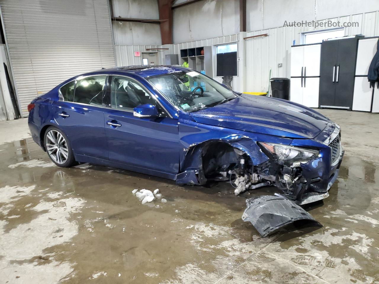 2019 Infiniti Q50 Luxe Blue vin: JN1EV7AR4KM551382