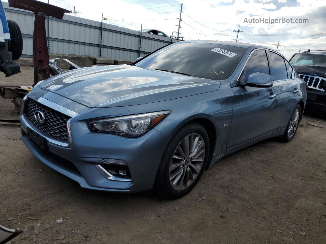 2019 Infiniti Q50 Luxe Blue vin: JN1EV7AR4KM591316