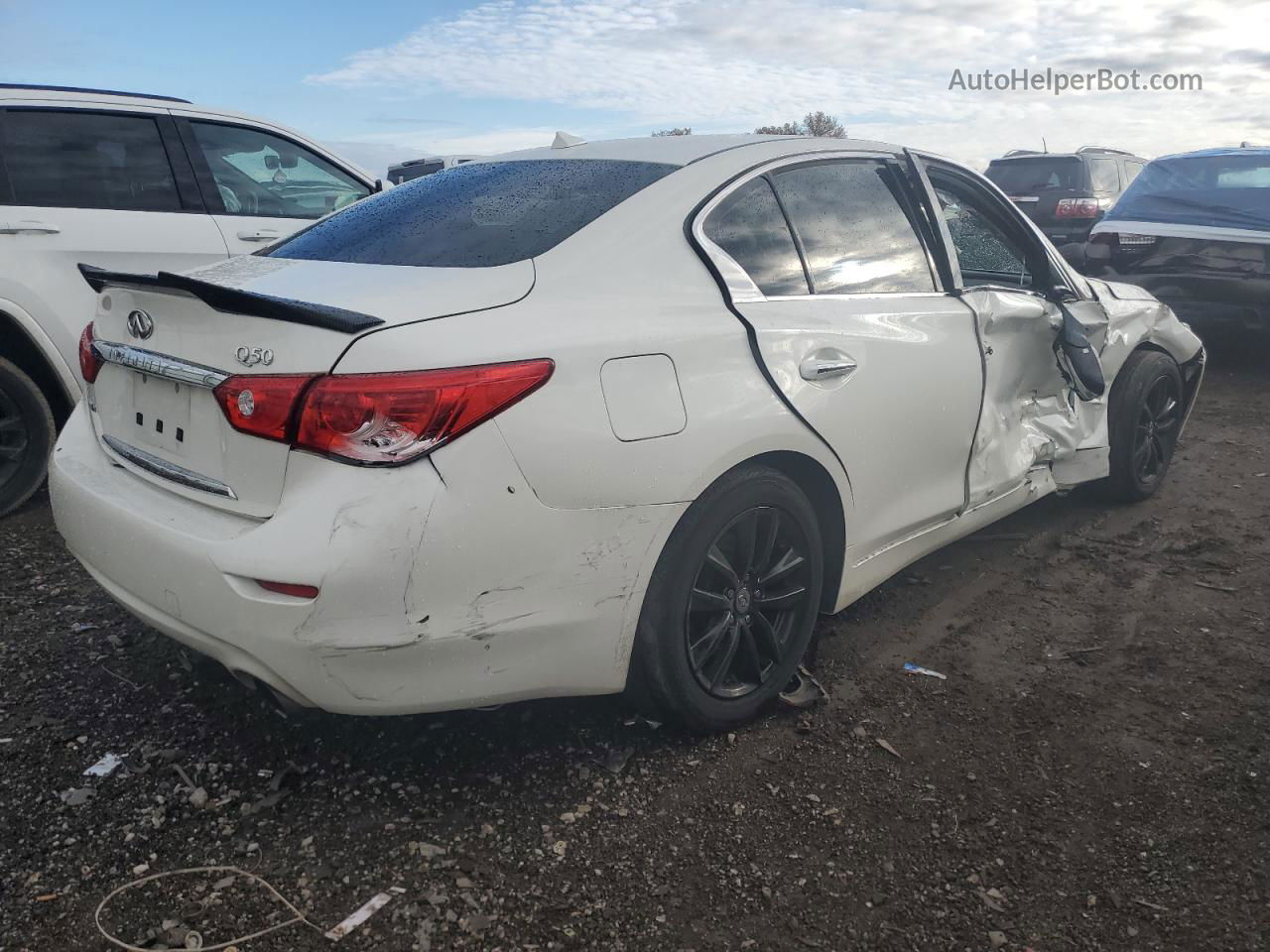 2016 Infiniti Q50 Premium White vin: JN1EV7AR5GM345561