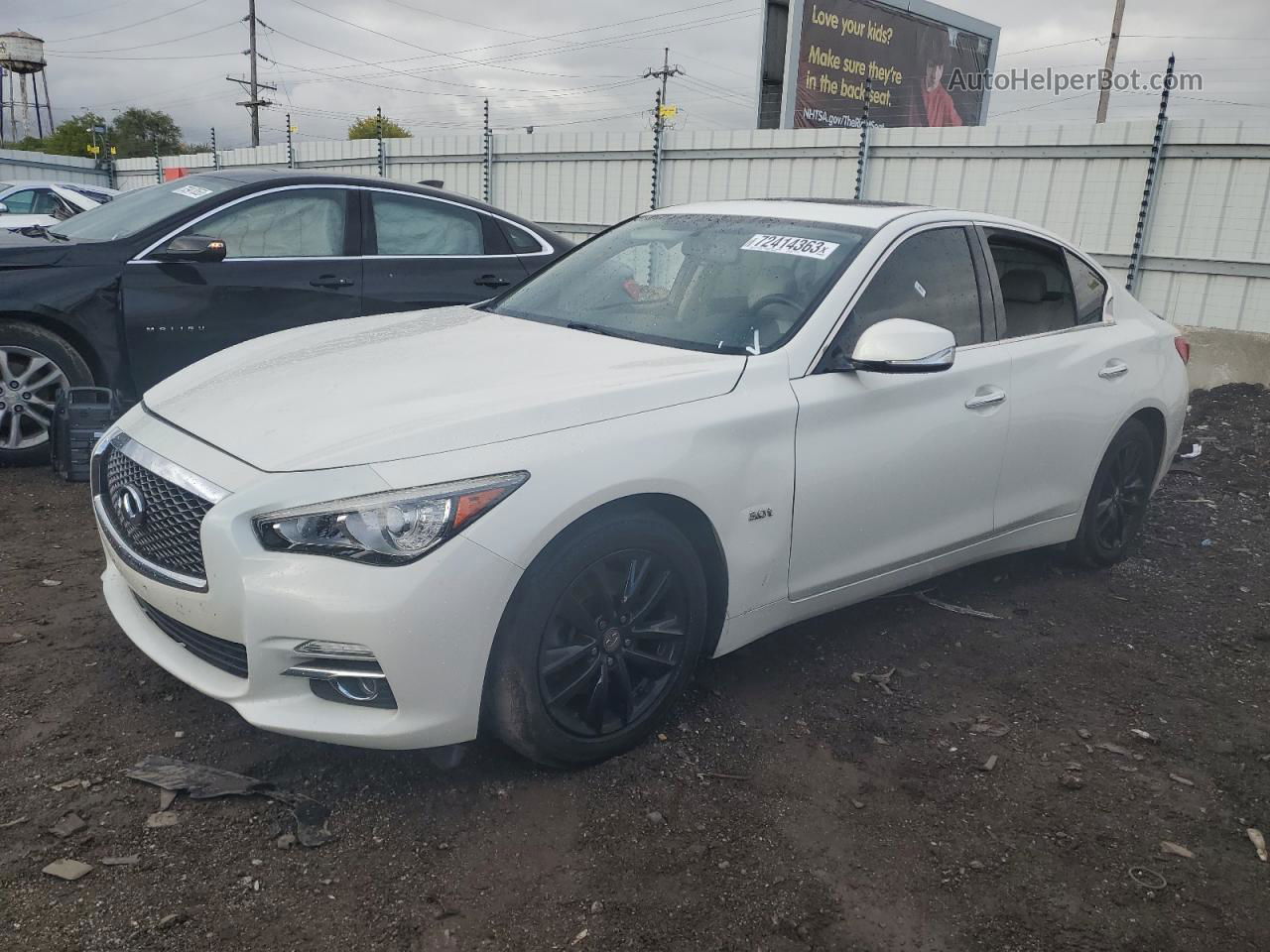 2016 Infiniti Q50 Premium White vin: JN1EV7AR5GM345561