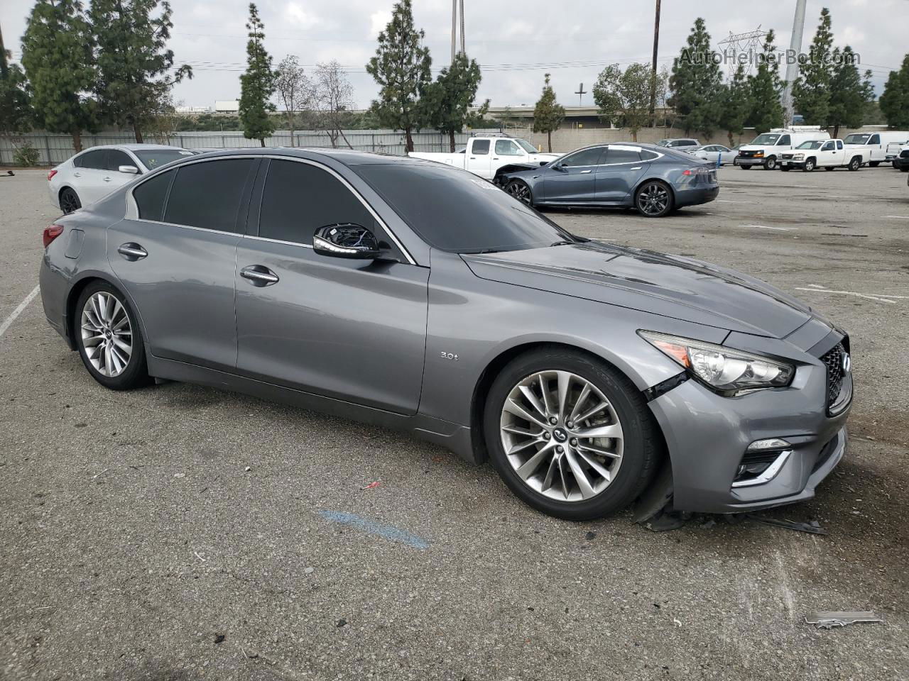 2018 Infiniti Q50 Luxe Gray vin: JN1EV7AR5JM437468