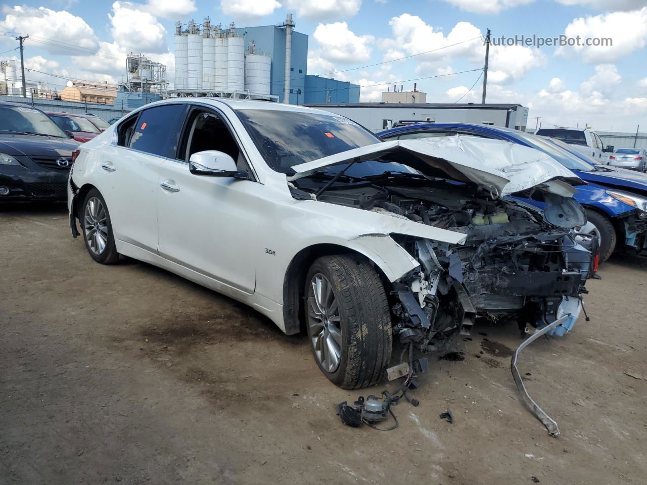 2018 Infiniti Q50 Luxe White vin: JN1EV7AR5JM437518