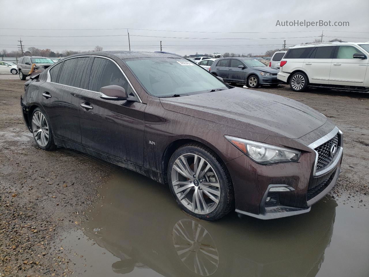 2018 Infiniti Q50 Luxe Burgundy vin: JN1EV7AR5JM441679