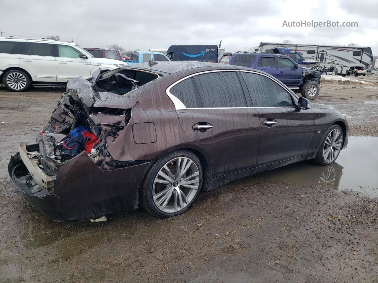 2018 Infiniti Q50 Luxe Burgundy vin: JN1EV7AR5JM441679