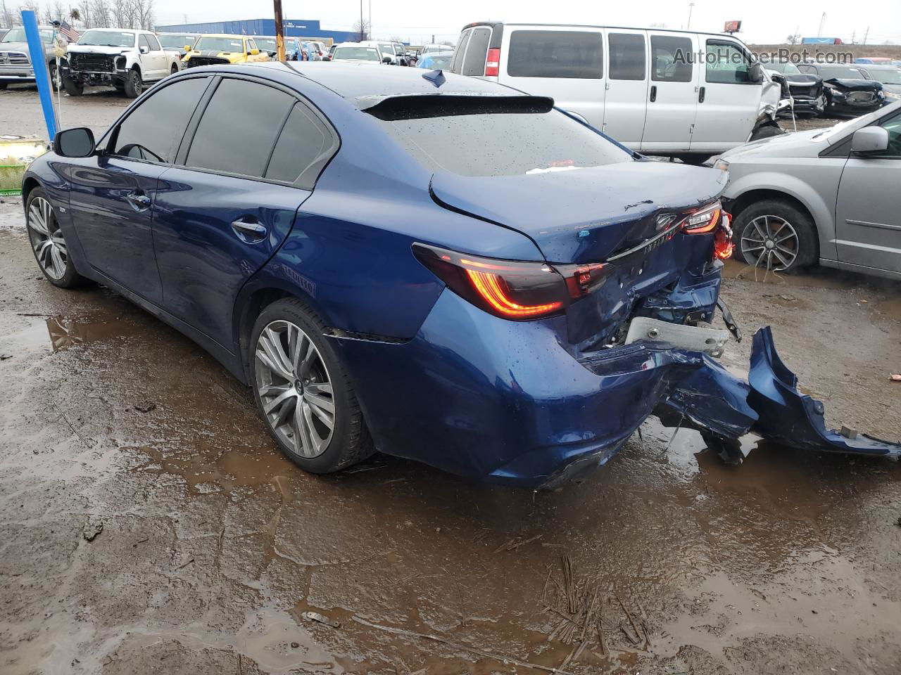 2019 Infiniti Q50 Luxe Blue vin: JN1EV7AR5KM555117