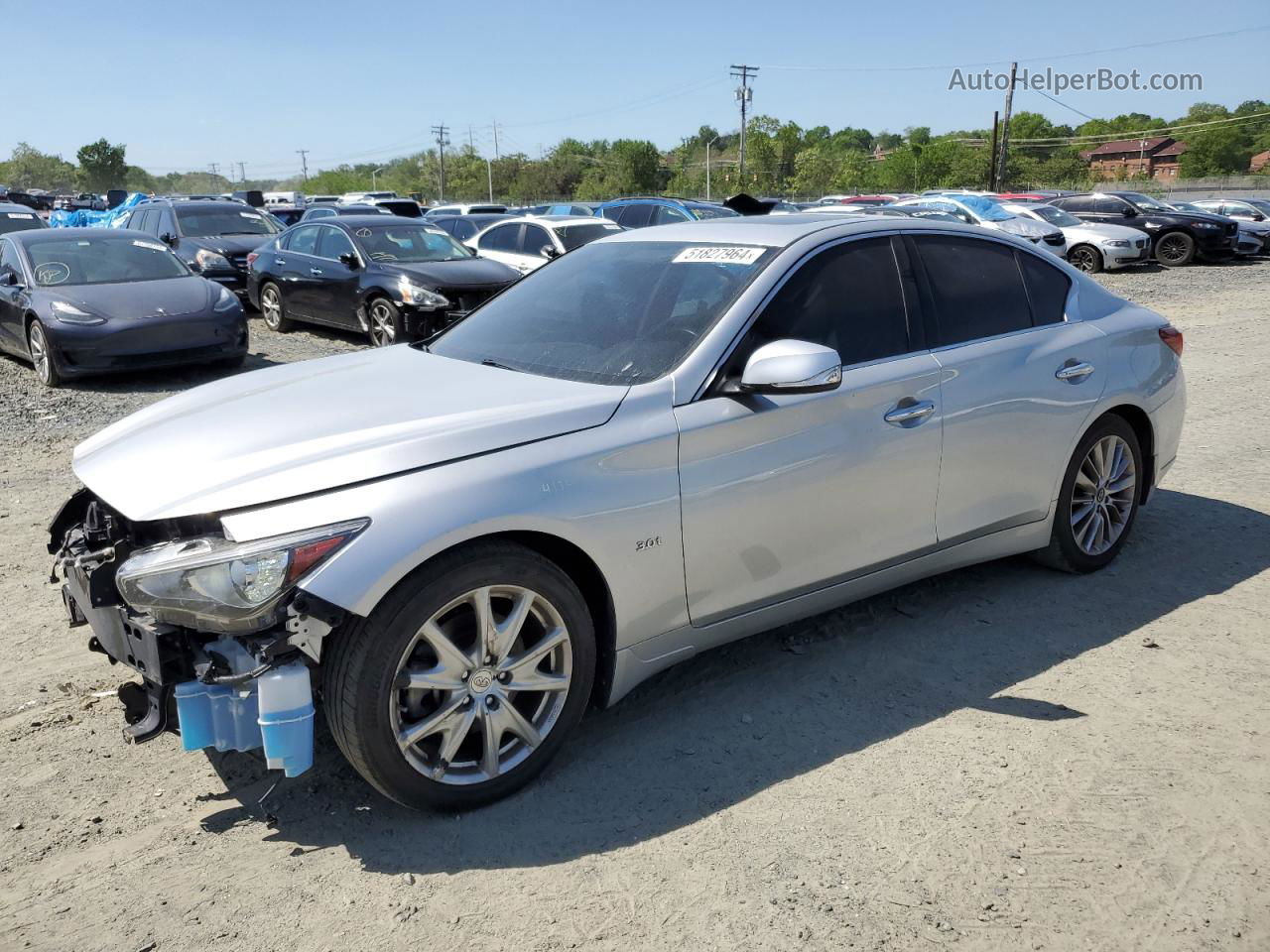 2019 Infiniti Q50 Luxe Silver vin: JN1EV7AR5KM558616