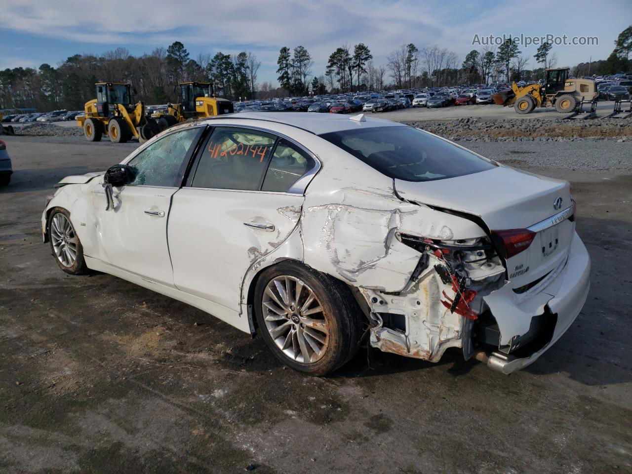 2019 Infiniti Q50 Luxe White vin: JN1EV7AR5KM559314