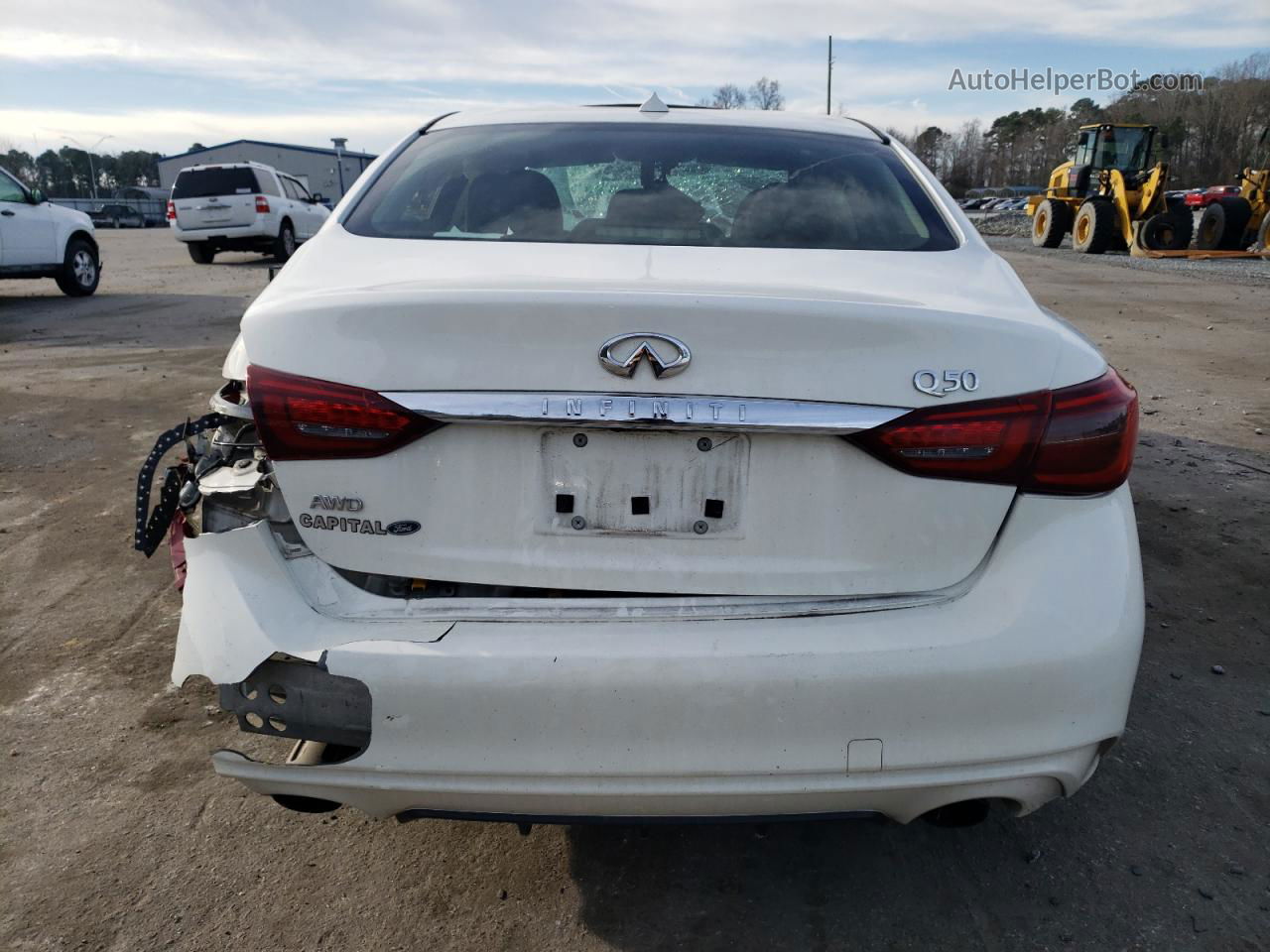 2019 Infiniti Q50 Luxe White vin: JN1EV7AR5KM559314