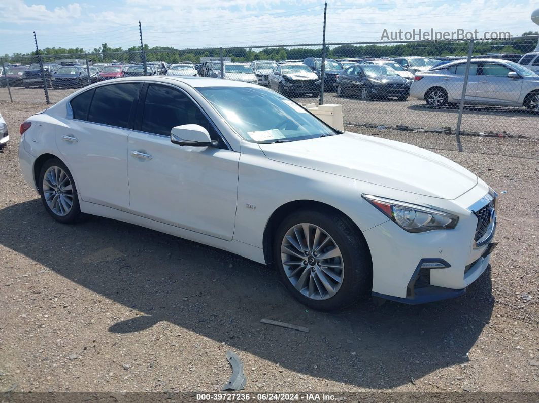 2019 Infiniti Q50 3.0t Signature Edition White vin: JN1EV7AR5KM591289