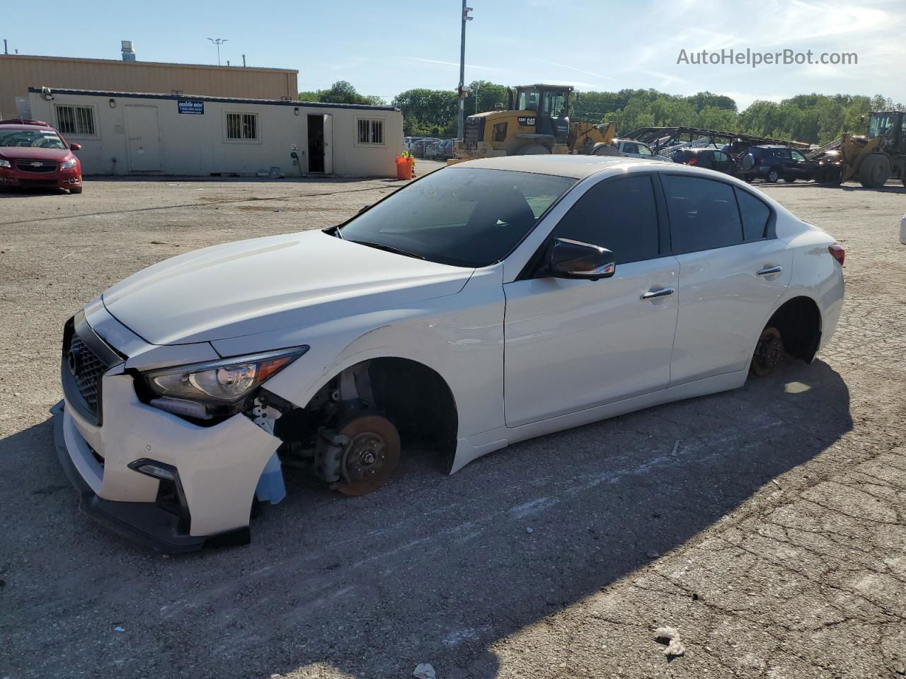 2019 Infiniti Q50 Luxe White vin: JN1EV7AR5KM591440