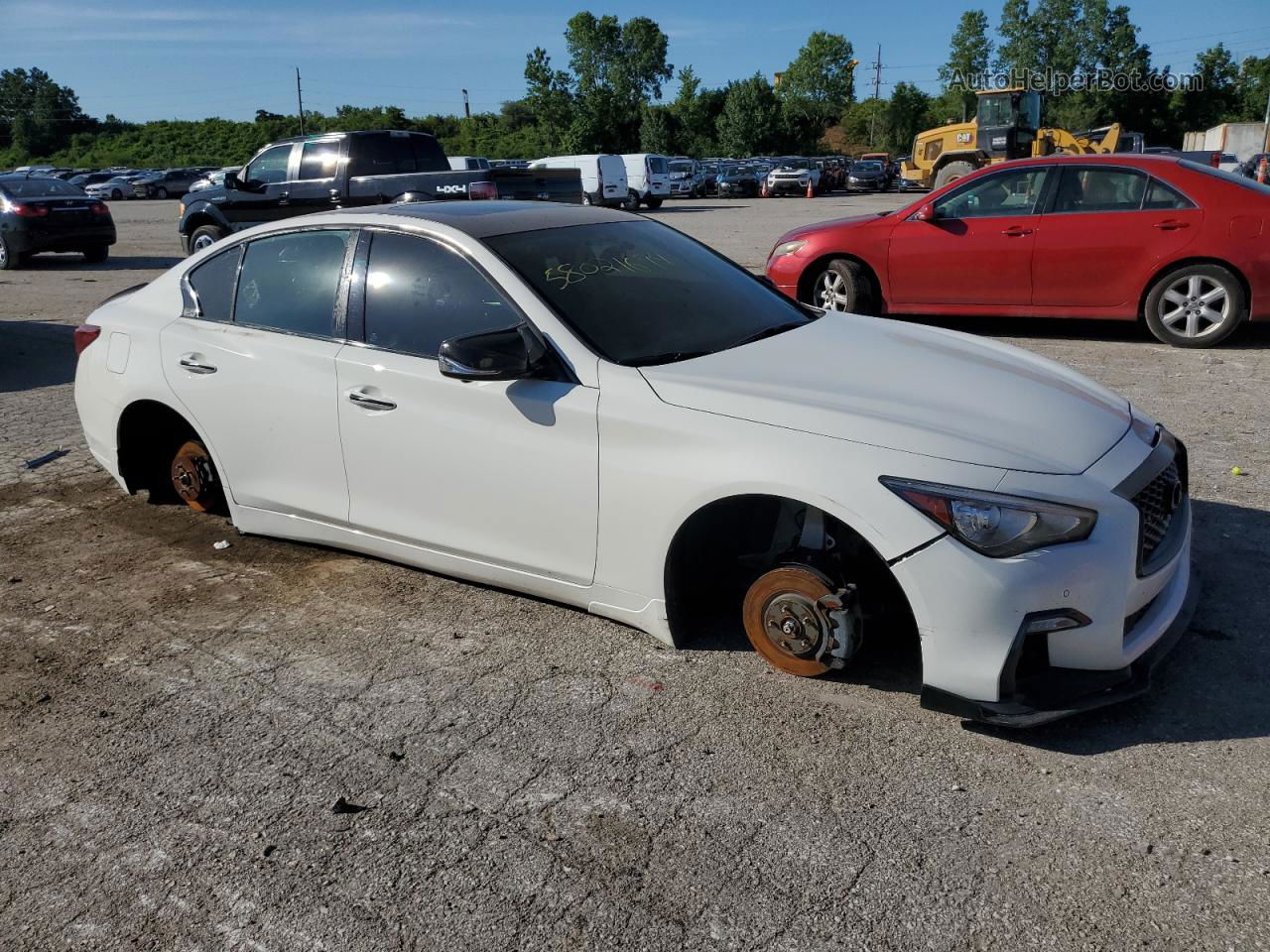 2019 Infiniti Q50 Luxe White vin: JN1EV7AR5KM591440