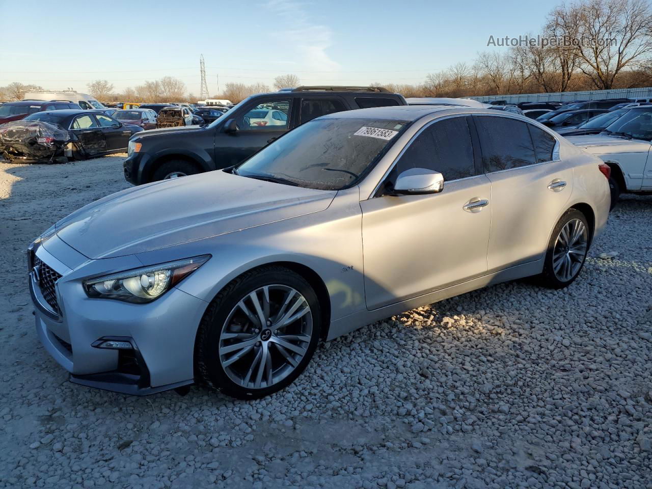 2019 Infiniti Q50 Luxe Silver vin: JN1EV7AR5KM592281