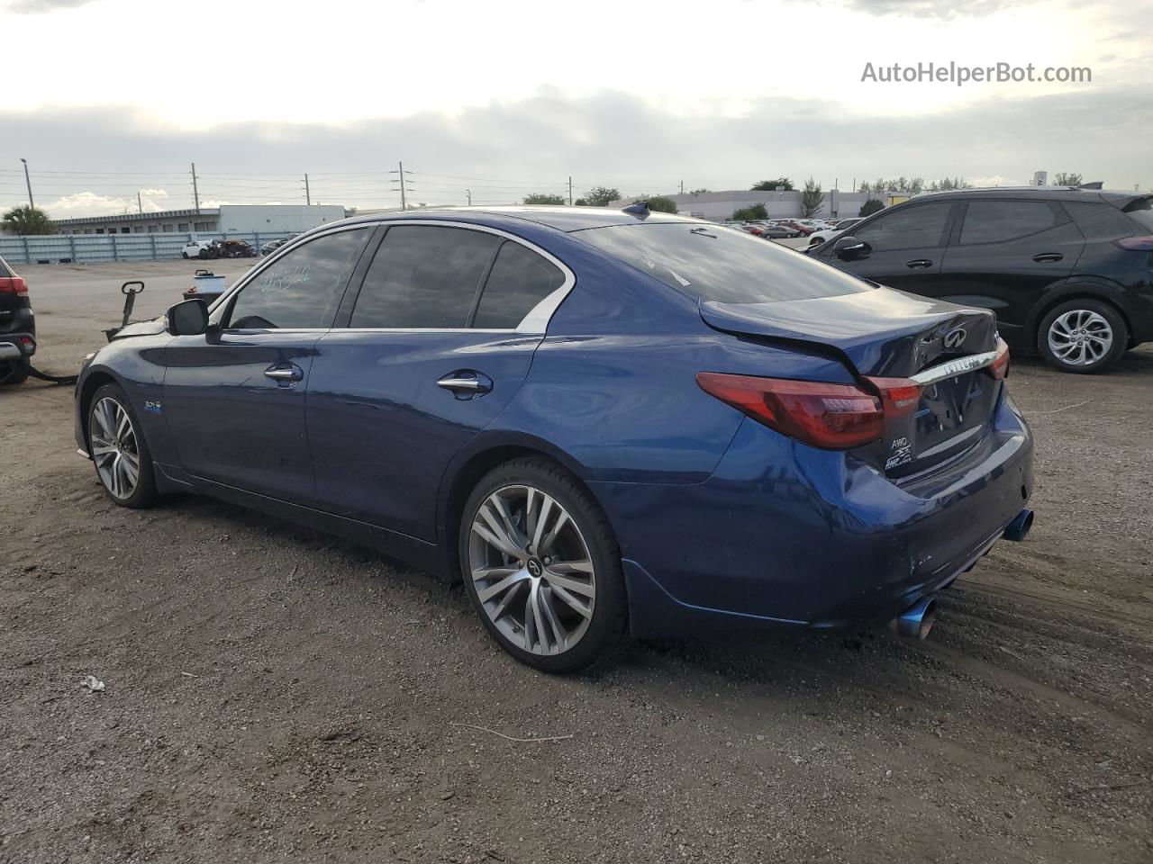 2019 Infiniti Q50 Luxe Синий vin: JN1EV7AR5KM593348