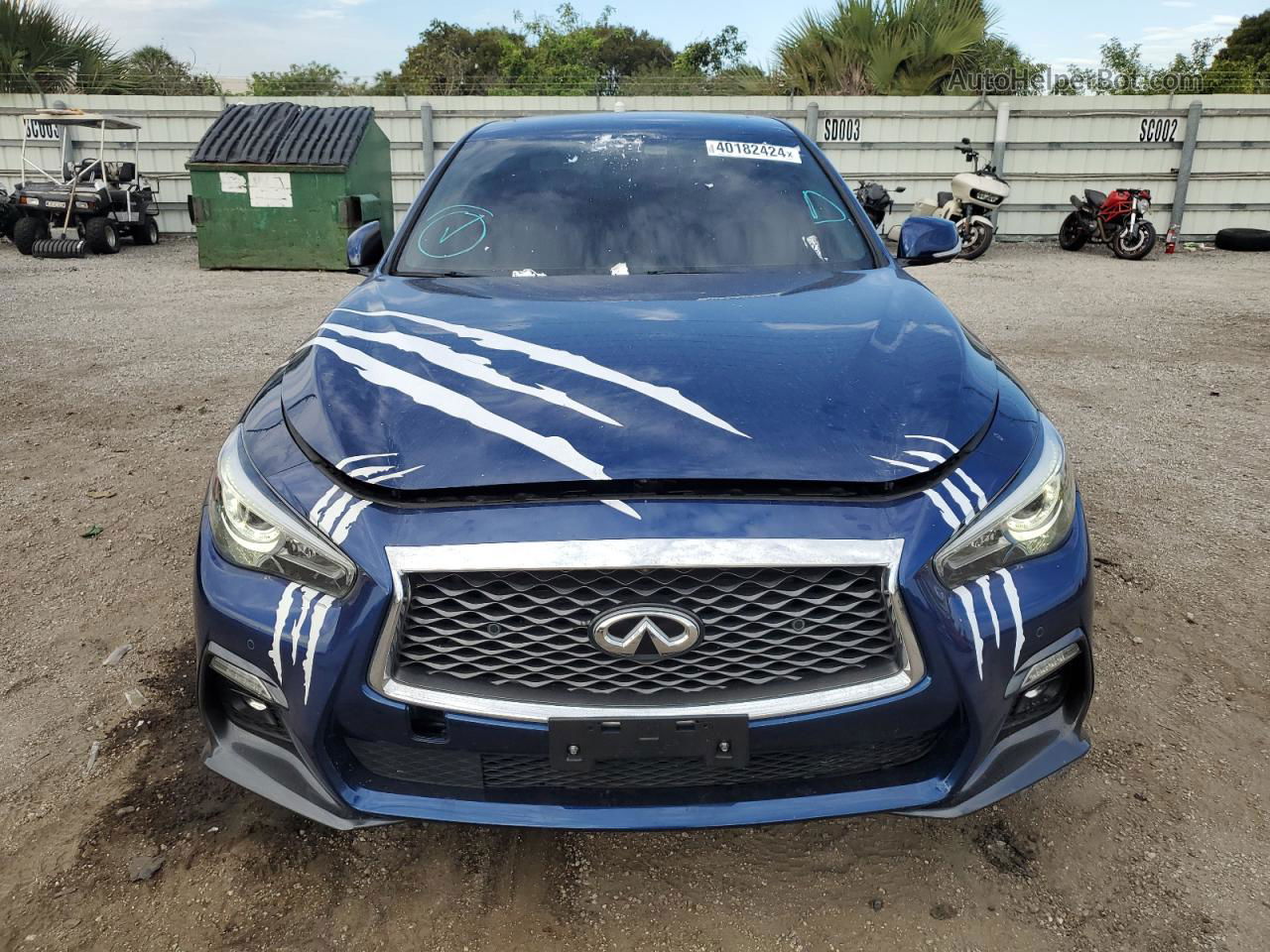 2019 Infiniti Q50 Luxe Синий vin: JN1EV7AR5KM593348