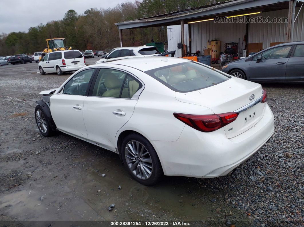 2019 Infiniti Q50 3.0t Luxe White vin: JN1EV7AR5KM593477