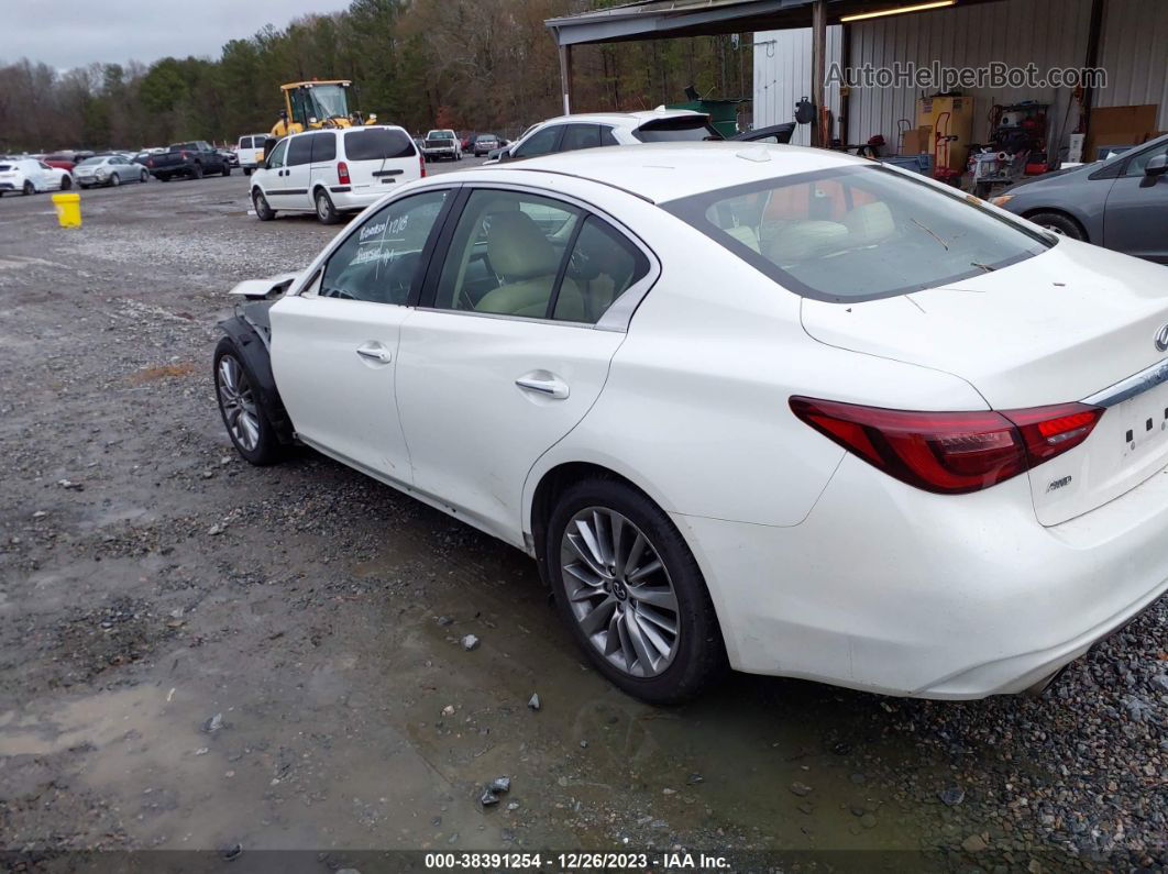 2019 Infiniti Q50 3.0t Luxe White vin: JN1EV7AR5KM593477