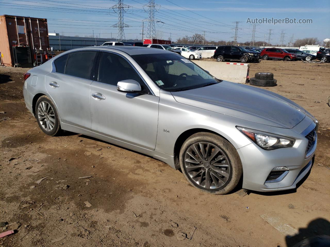 2019 Infiniti Q50 Luxe Серебряный vin: JN1EV7AR5KM593608