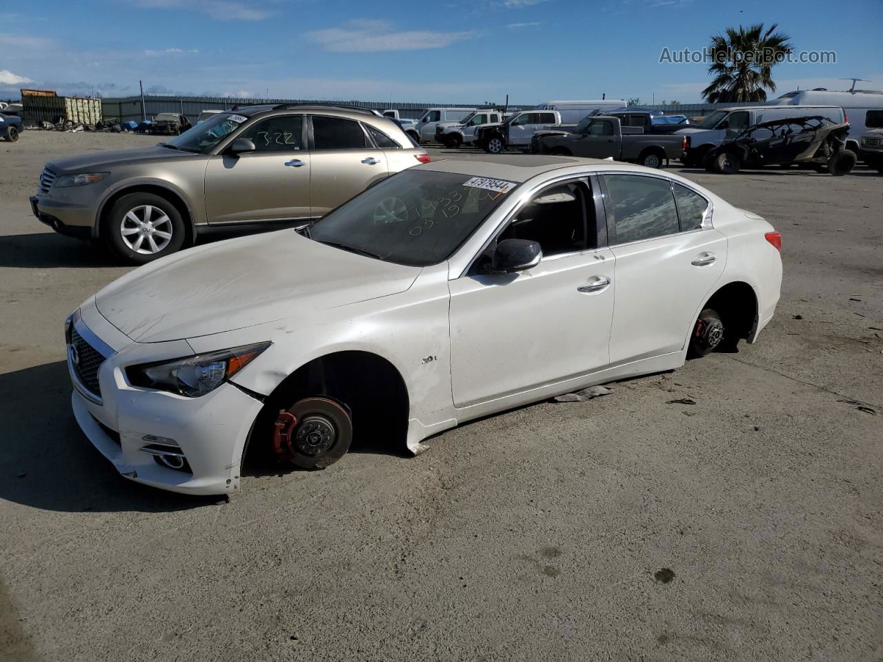 2016 Infiniti Q50 Premium White vin: JN1EV7AR6GM343043