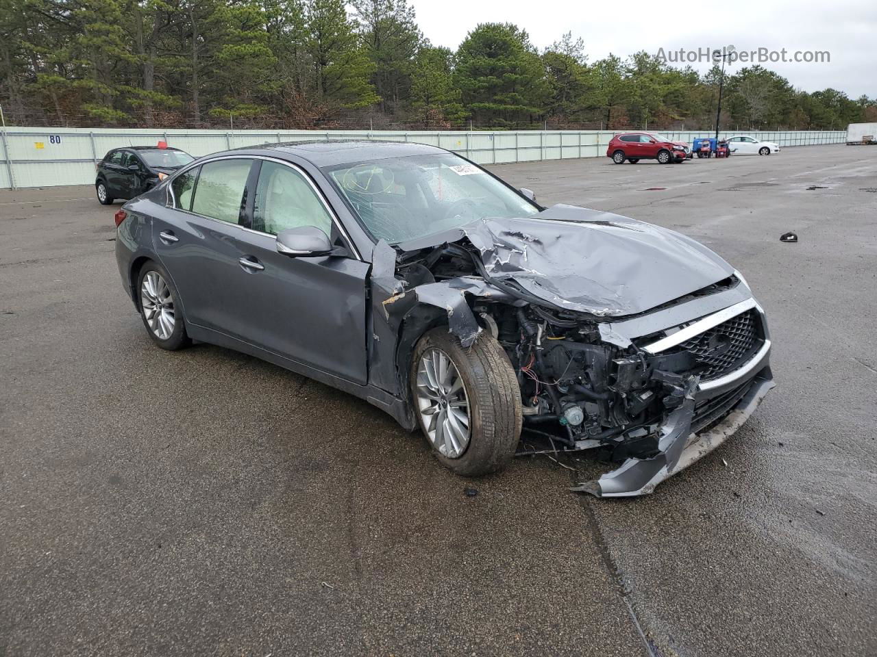 2018 Infiniti Q50 Luxe Gray vin: JN1EV7AR6JM430674