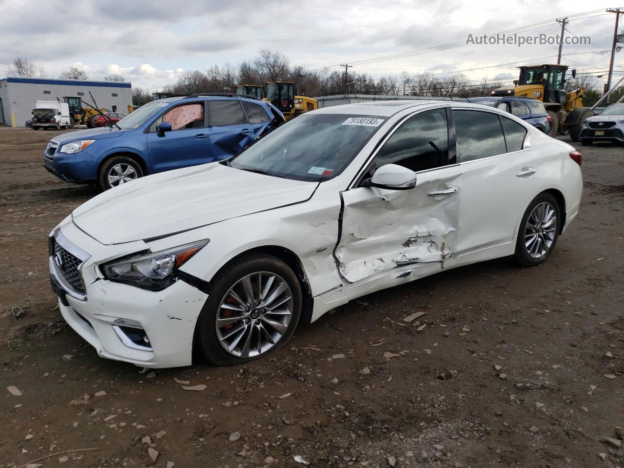 2018 Infiniti Q50 Luxe White vin: JN1EV7AR6JM430836