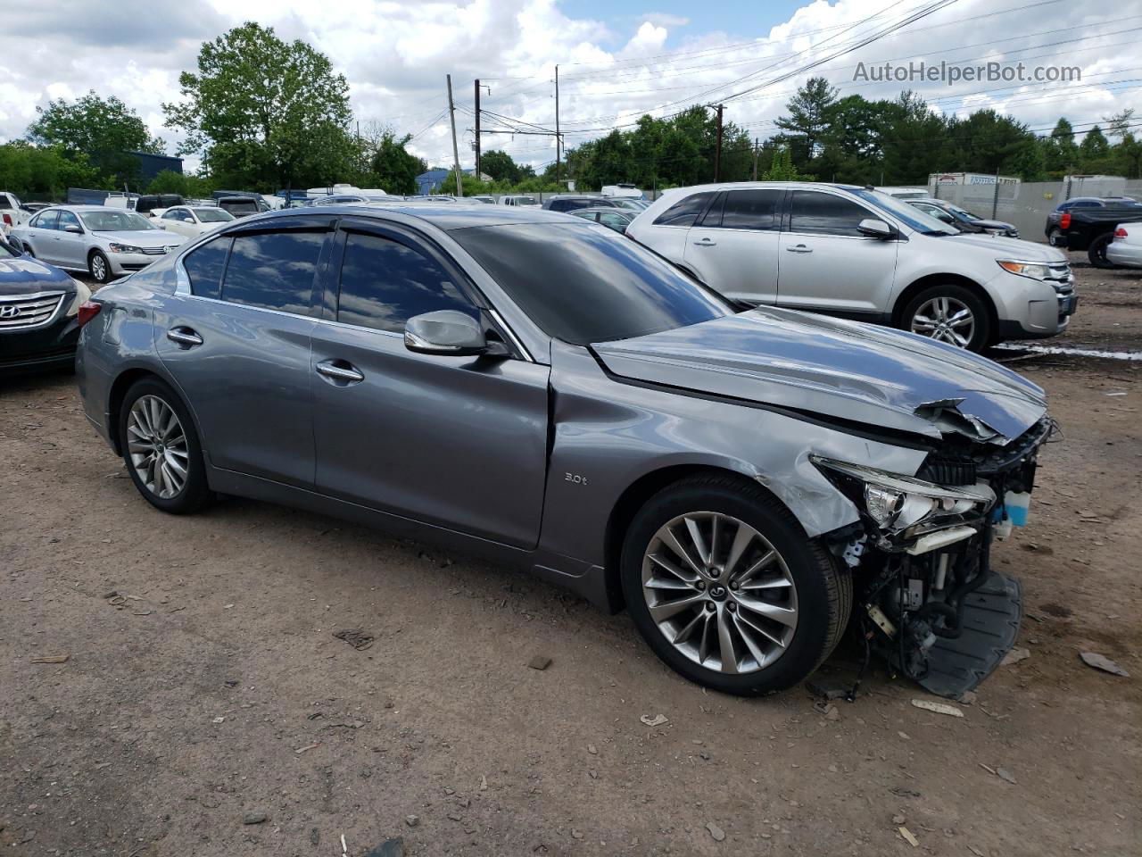 2018 Infiniti Q50 Luxe Gray vin: JN1EV7AR6JM431047