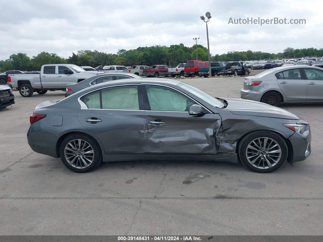 2018 Infiniti Q50 3.0t Luxe Gray vin: JN1EV7AR6JM432635