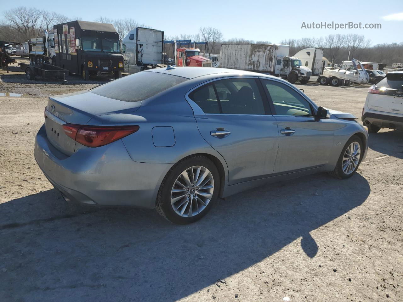 2018 Infiniti Q50 Luxe Silver vin: JN1EV7AR6JM434918