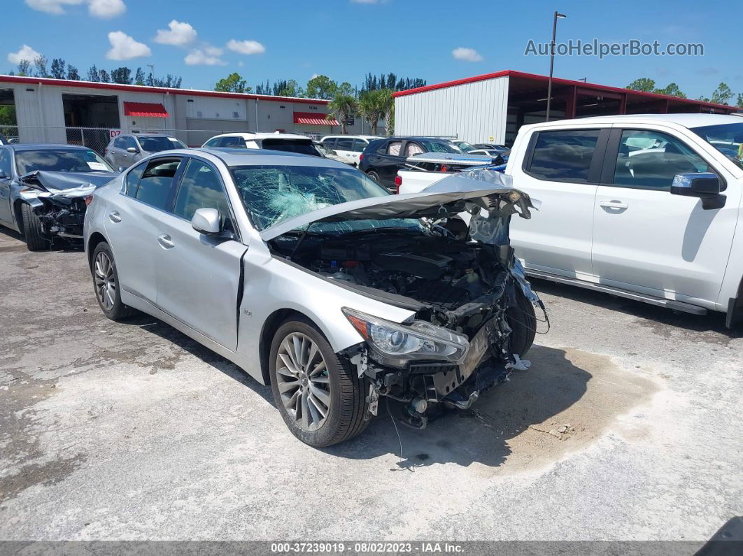 2018 Infiniti Q50 3.0t Luxe Silver vin: JN1EV7AR6JM436605