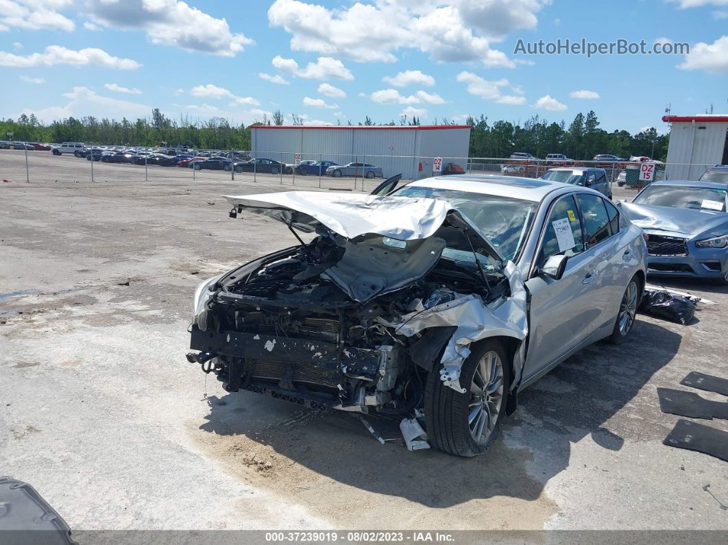 2018 Infiniti Q50 3.0t Luxe Silver vin: JN1EV7AR6JM436605