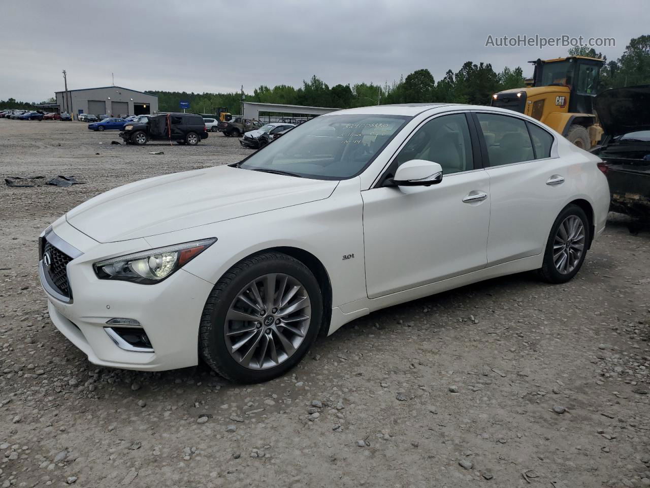 2018 Infiniti Q50 Luxe Белый vin: JN1EV7AR6JM439682