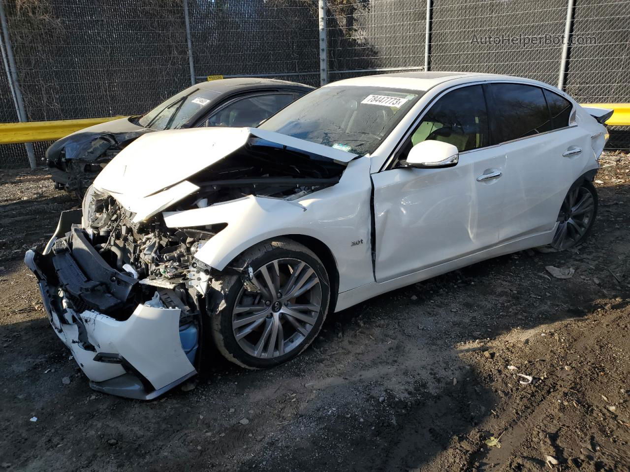 2018 Infiniti Q50 Luxe White vin: JN1EV7AR6JM440279