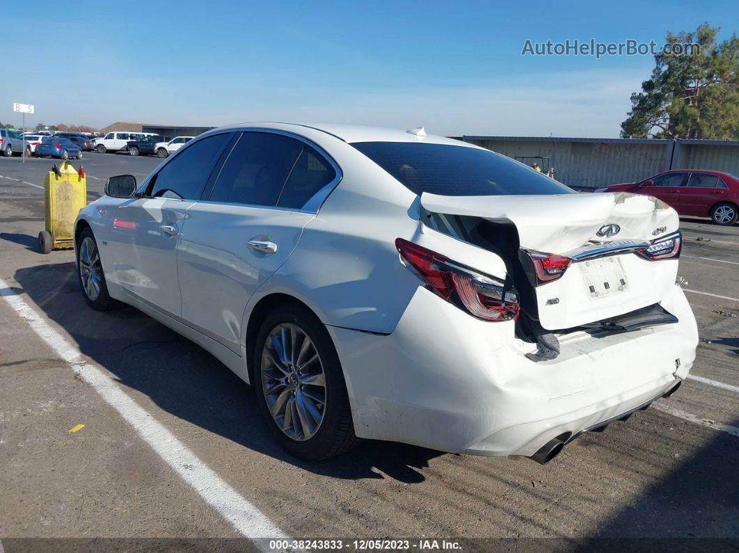 2019 Infiniti Q50 3.0t Luxe Белый vin: JN1EV7AR6KM551190