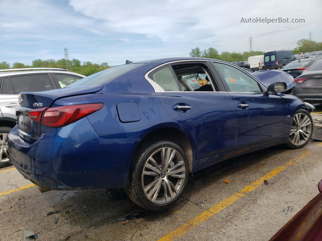 2019 Infiniti Q50 Luxe Blue vin: JN1EV7AR6KM551299