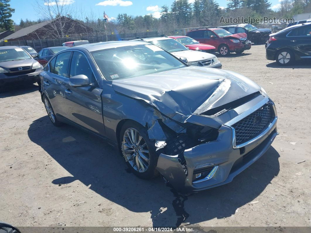 2019 Infiniti Q50 3.0t Luxe Gray vin: JN1EV7AR6KM552534