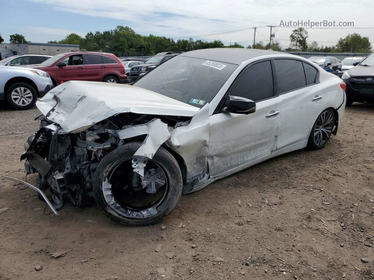 2016 Infiniti Q50 Premium White vin: JN1EV7AR7GM342208