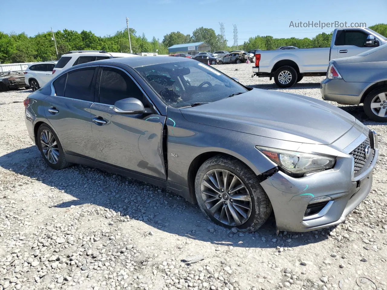 2018 Infiniti Q50 Luxe Gray vin: JN1EV7AR7JM433440