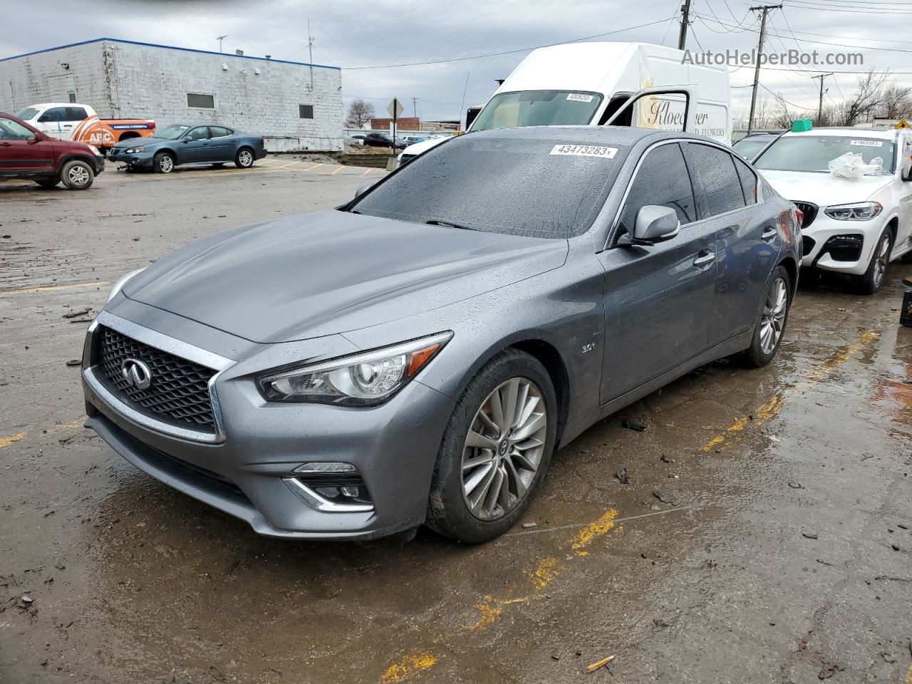 2018 Infiniti Q50 Luxe Gray vin: JN1EV7AR7JM437097